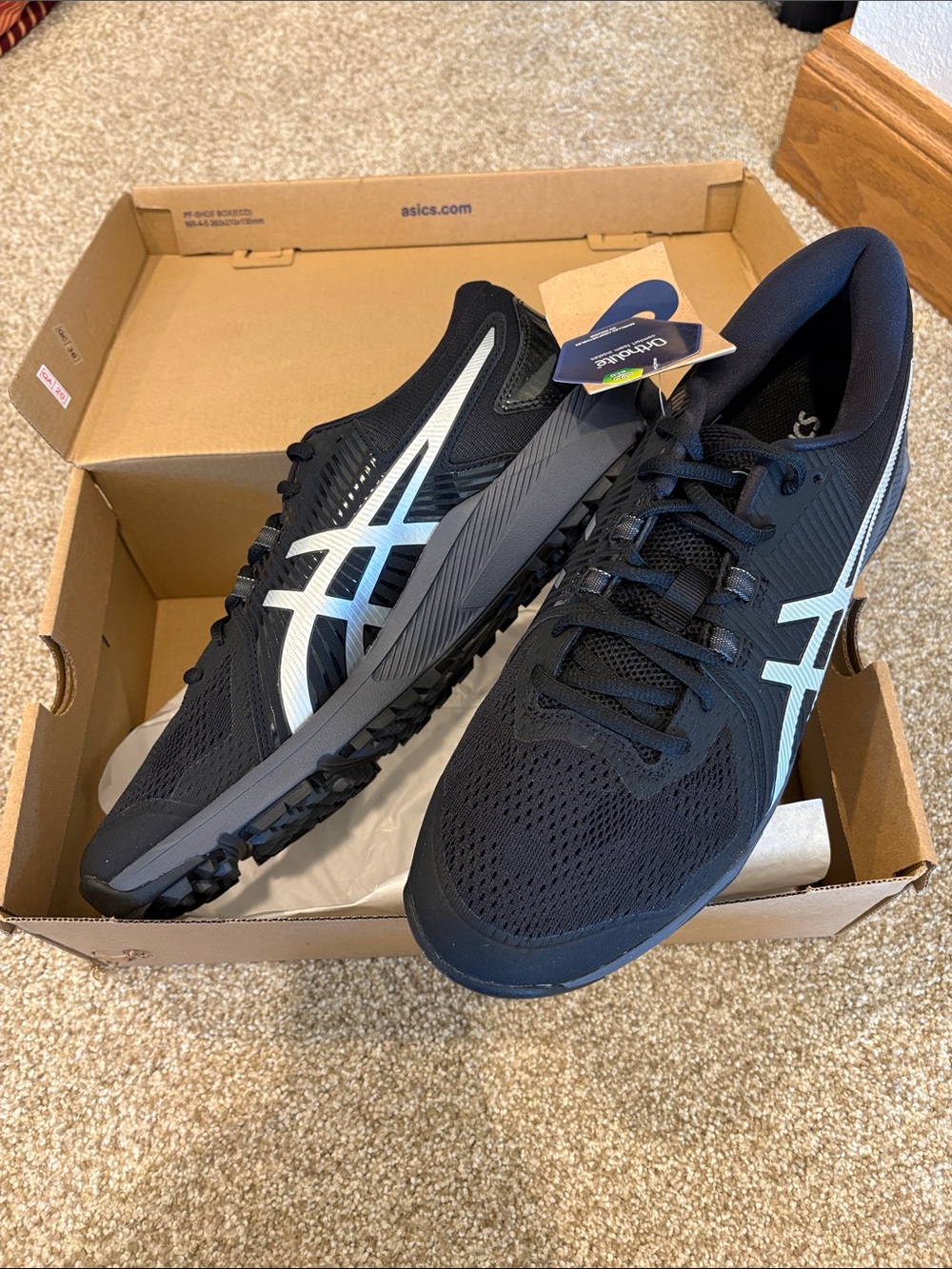ASICS Men's Black Athletic/Golf Shoes with White Logo Accent